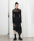 Drawstring Ruched Slit Skirt